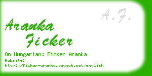 aranka ficker business card